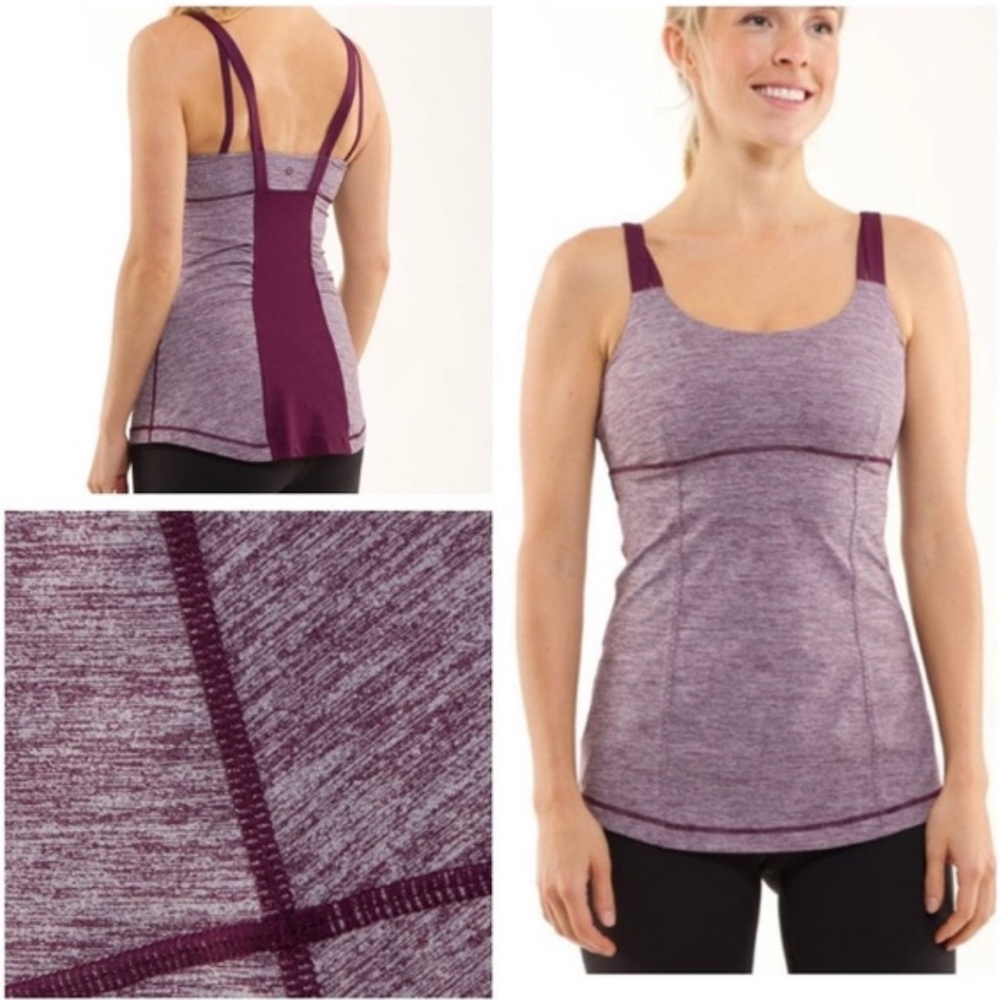 Lululemon Athletica Purple Fitted Backless Tank Top